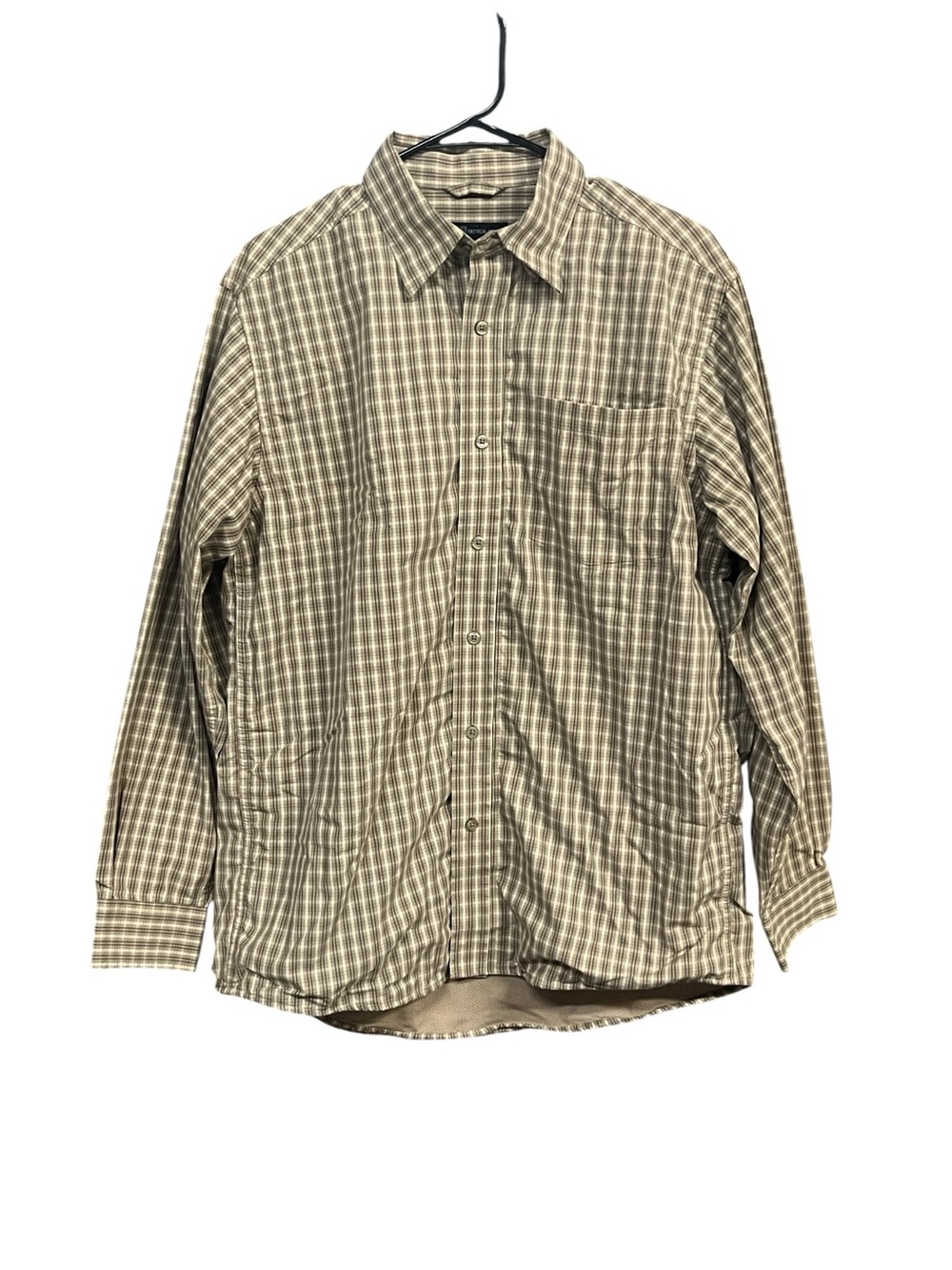 5.11 Tactical Plaid Button Down Men’s M Tan Brown Outdoor Workwear Gorpcore Core
